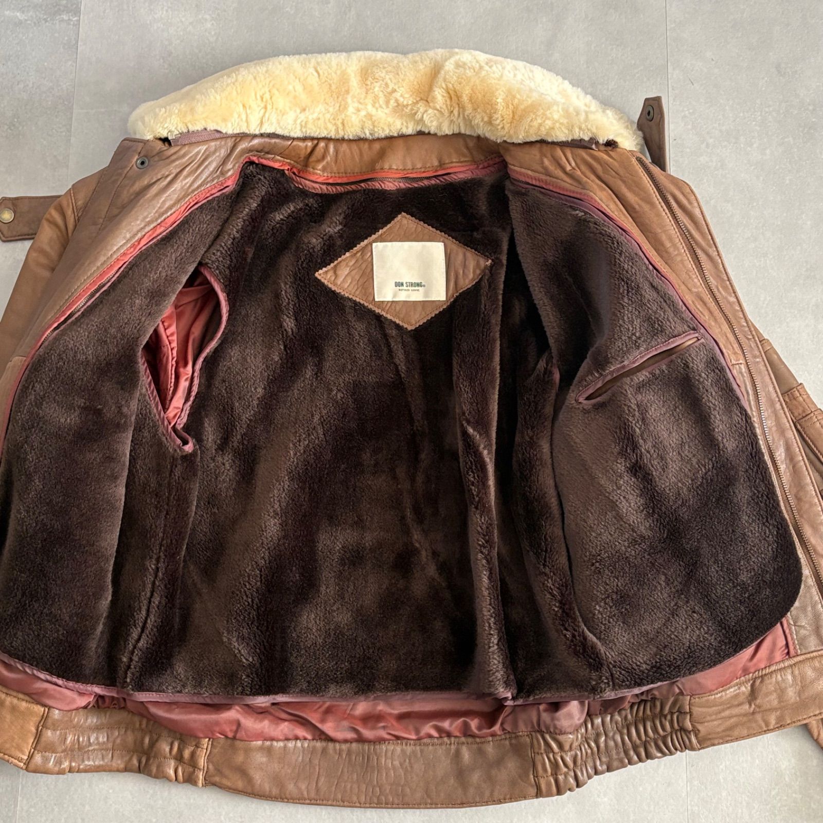 G-1 レザーフライトジャケット 2WAY 短丈 ブラウン - メルカリ