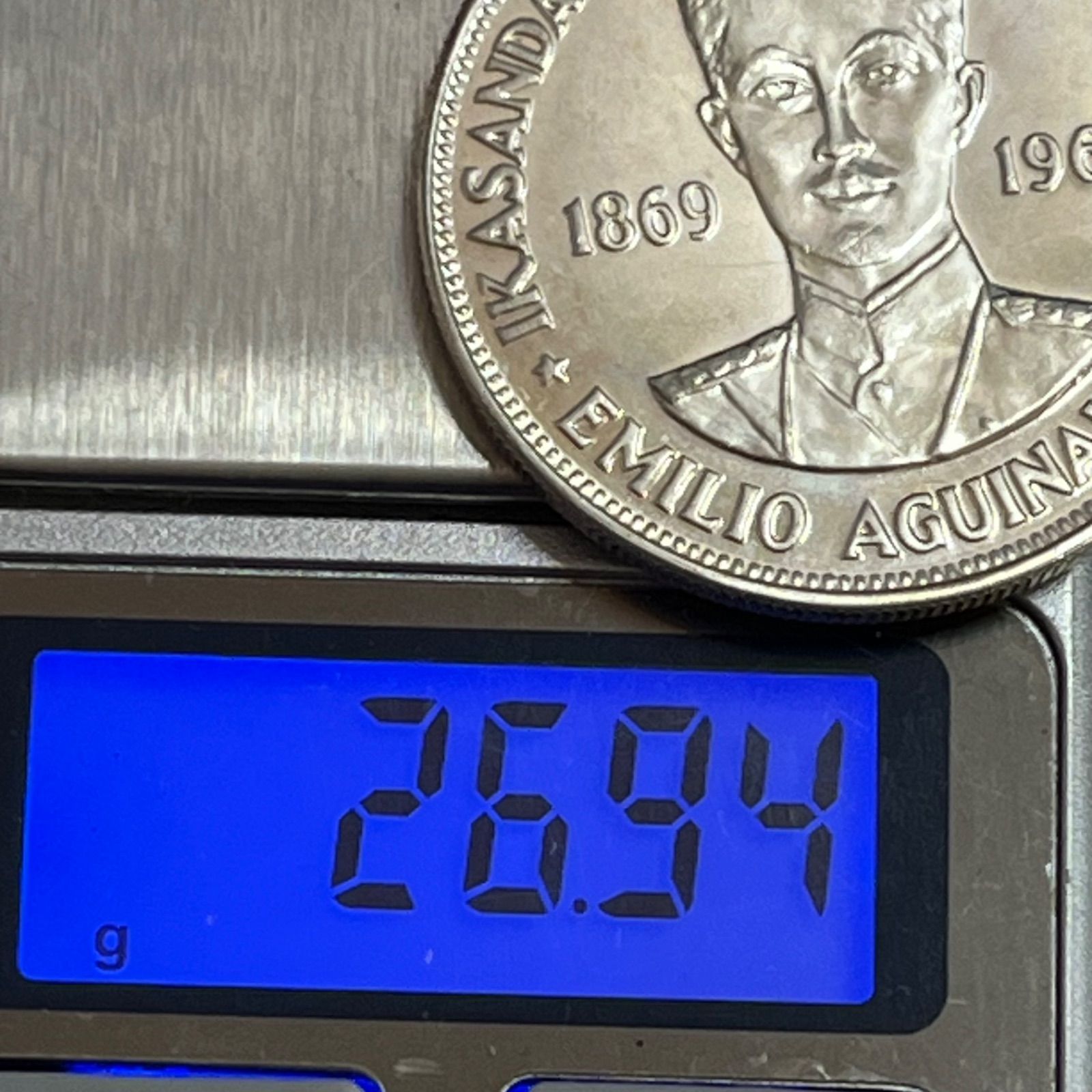 銀貨】1969年 フィリピン 1ペソ銀貨 エミリオ・アギナルド生誕100周年