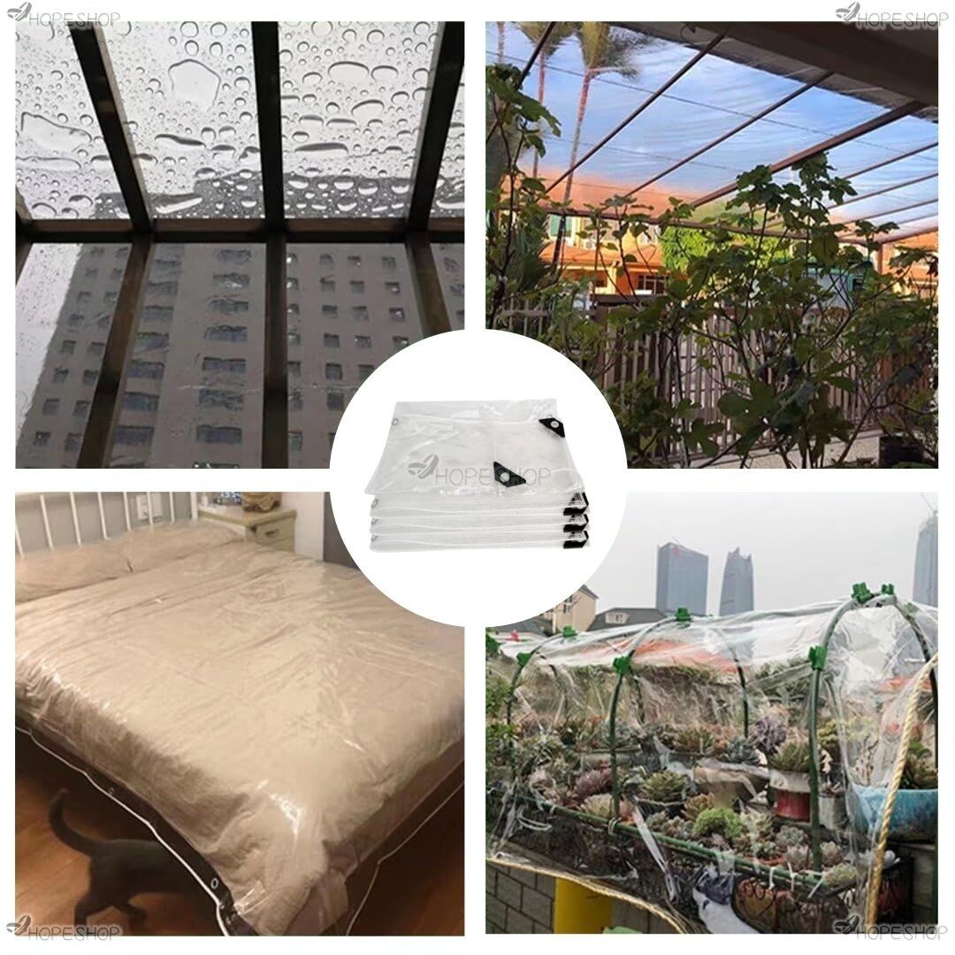 防水シート 防水透明シート 透明PVC 雨よけシート 3 5 m 防風防水 屋外の雨よけ 防塵防寒 420 g ㎡ ビニールカーテン 温室カバー 豪雨水害対策 農業 避難所 住宅用ターポリン ロープ付き 0 35㎜