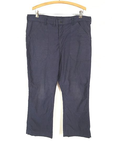 古着 70 s 米軍 US NAVY Utility Dark Blue ミリタリー ステンシル ネイビー ベイカー パンツ フ 40 R