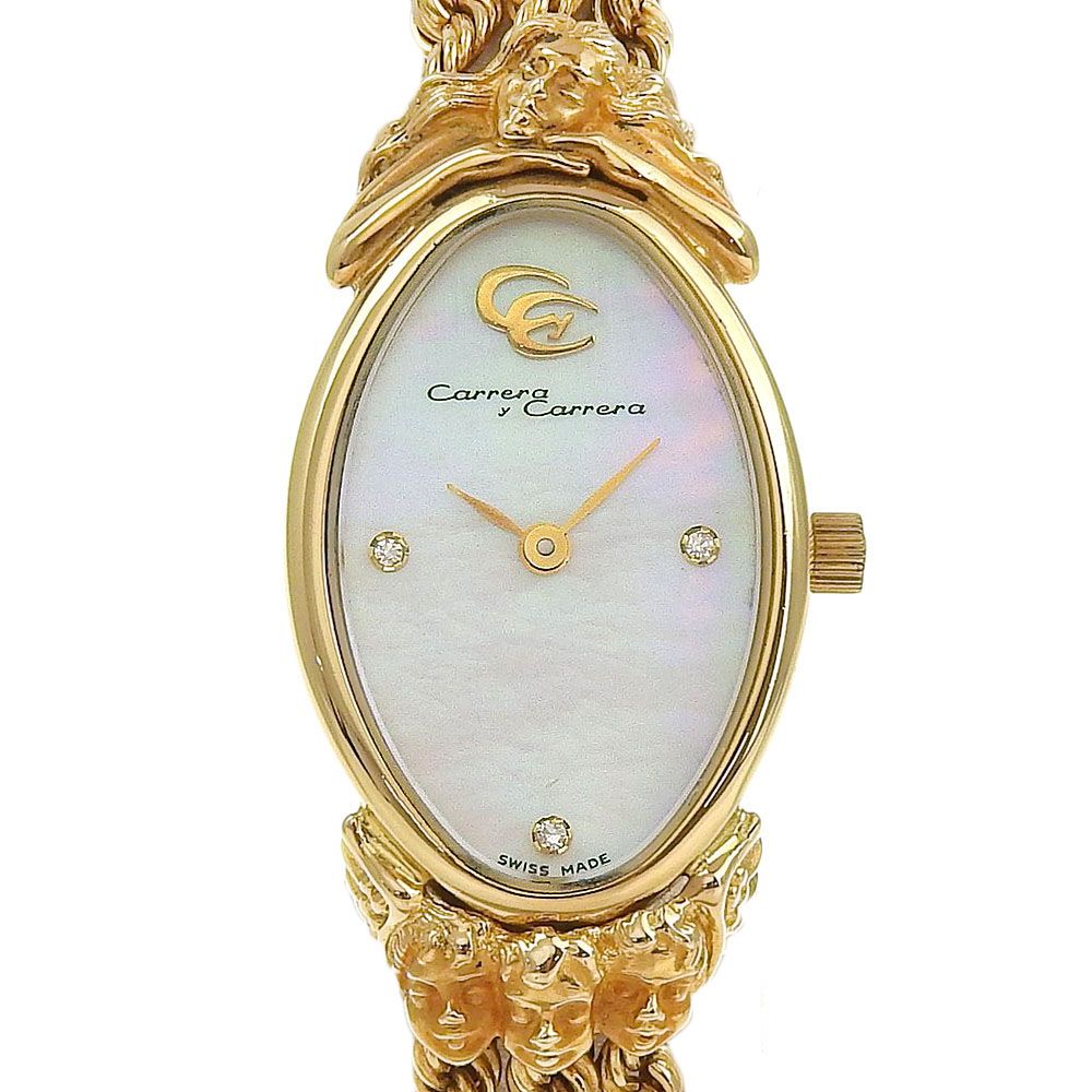 Carrera y Carrera カレライカレラ　腕時計 本物保証】 新品同様 カレライカレラ CARRERA Y CARRERA シェル文字盤