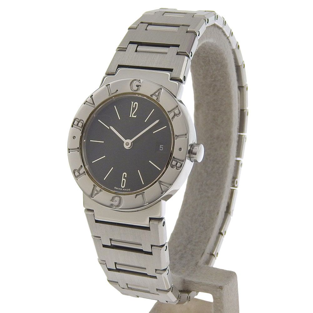箱 保付 ブルガリ BVLGARI ブルガリブルガリ デイト BB 26 SSD 黒文字盤 SS mm クォーツ レディース 2針 腕時計