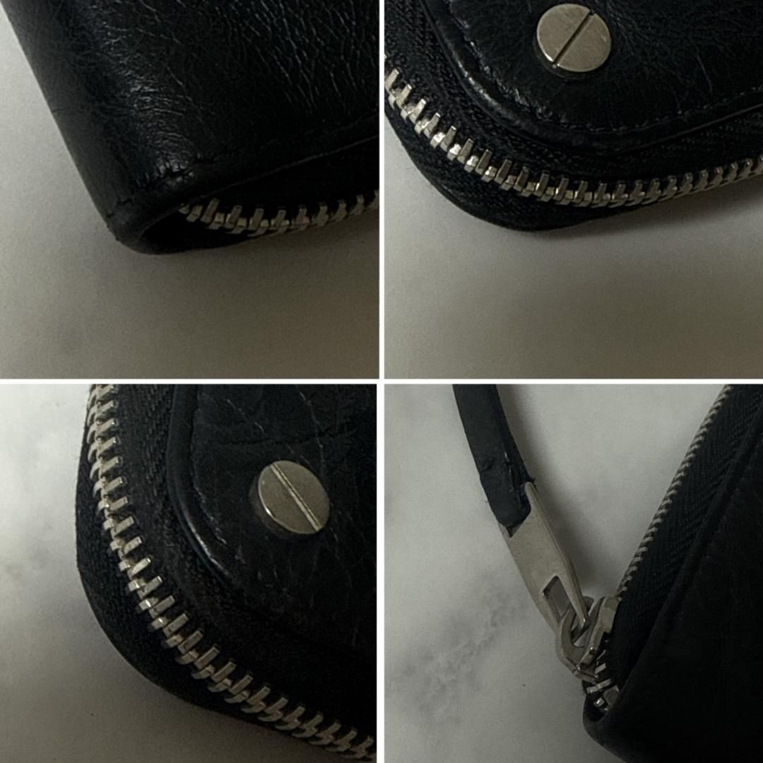 BALENCIAGA クラシック ラウンドファスナー スタッズ ブラック - メルカリ