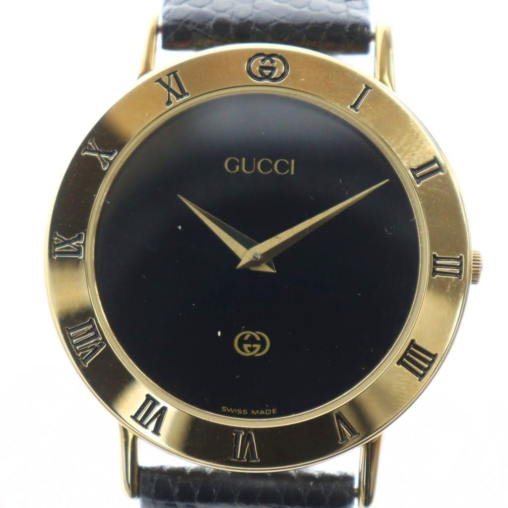グッチ GUCCI 3000M 腕時計 ウォッチ クォーツ ローマン ラウンド
