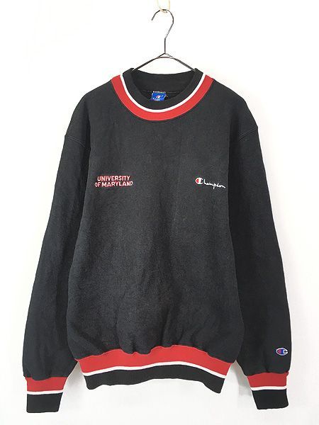 古着 80s USA製 Champion 「MARYLAND」 カレッジ リブライン スウェット トレーナー XL 古着 古着 80s USA製 Champion 「MARYLAND」 カレッジ リブライン