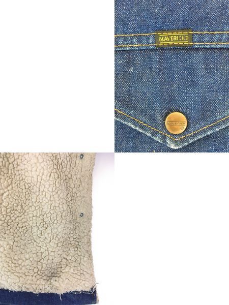 古着 70s USA製 Maverick 「Ranch Coat」 濃紺 デニム ボア ランチ