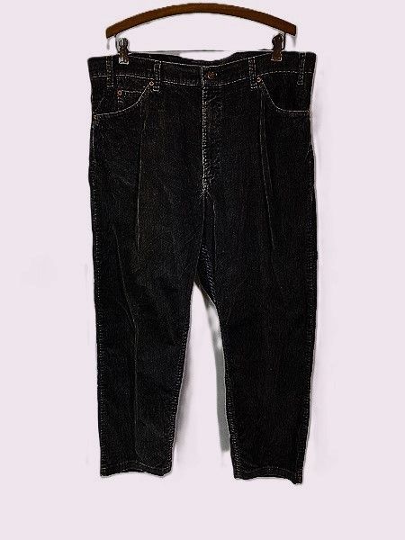 古着 90 s Levi 550 1157 太畝 コーデュロイ パンツ コーズ テーパード チャコールグレー W 37 L 27