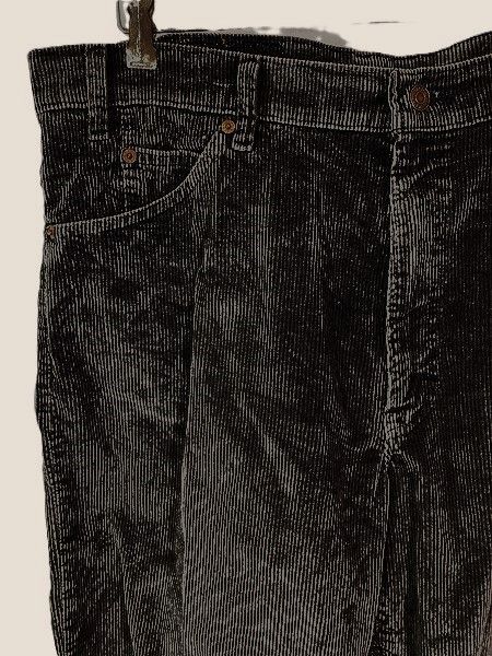古着 90 s Levi 550-1157 太畝 コーデュロイ パンツ コーズ テーパード チャコールグレー W 37 L 27