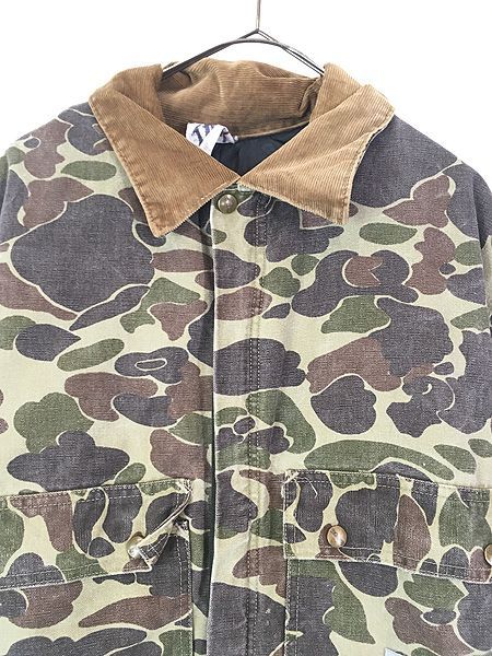 古着 80 s Carhartt フロッグスキン ダック ハンター カモ パデット オールインワン つなぎ 40 Tall