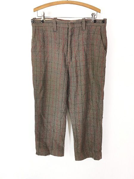 古着 80 s Melton Wintermaster ウィンドウ ペン チェック 防寒 メルトン ウール ハンティング パンツ W 33 L 26