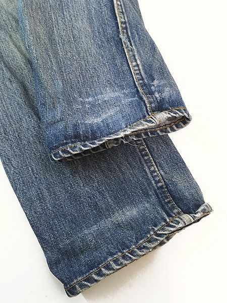 古着 70s Levi's 519-0217 ヒゲ 縦落ち ダメージ インディゴ デニム