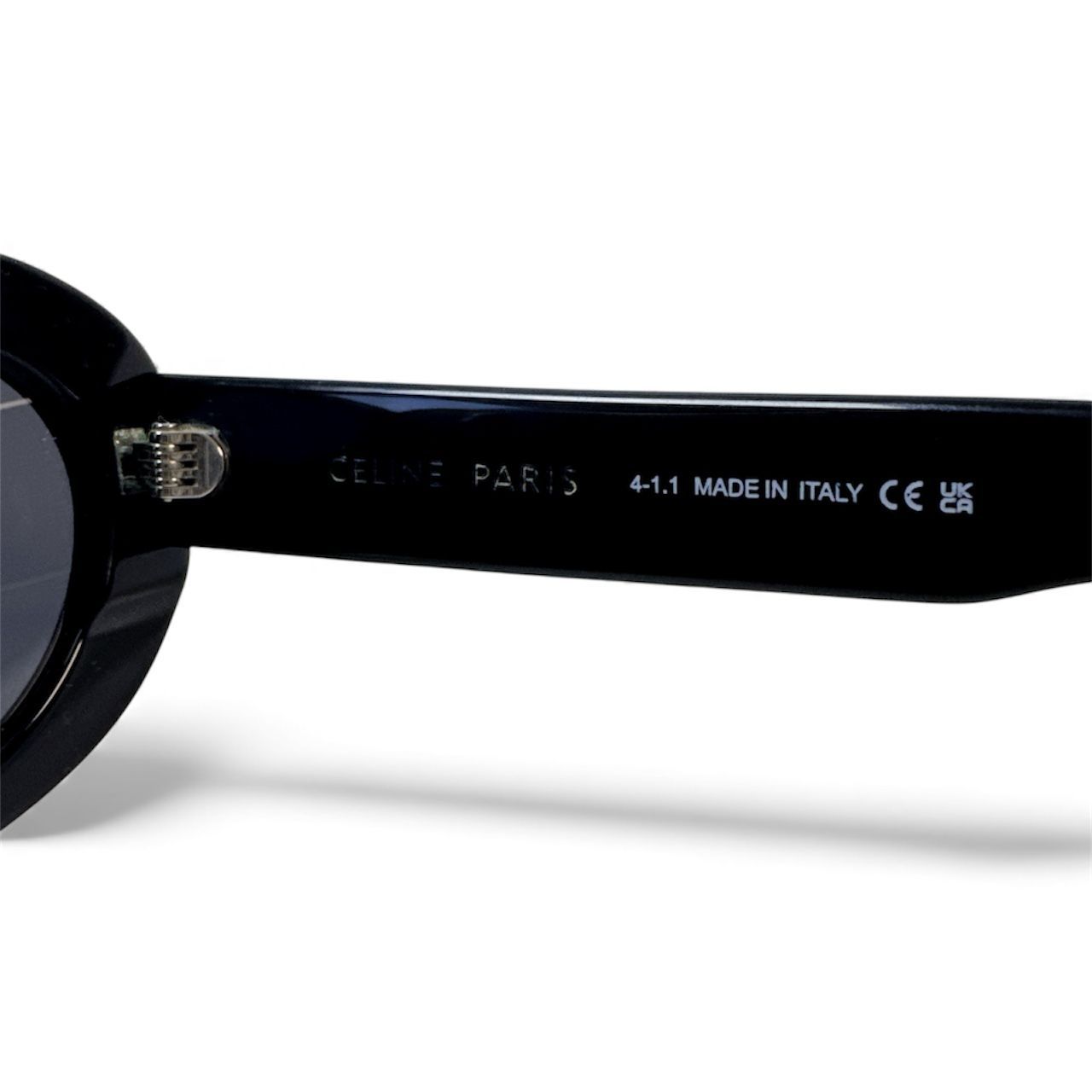 CELINE トリオンフ サングラス CL40194U 01Aブラック CELINE CL40194U 01A Shiny Black Oval Sunglasses With Grey Lenses - US