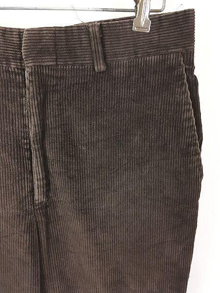古着 80 s LL Bean 太畝 ベロア コーデュロイ トラウザーズ パンツ コーズ ストレート ブラウン W 31 L 30