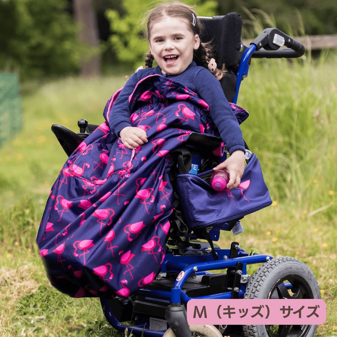 車椅子 フリースレッグカバー 防寒 防水 レインコート 足元あったか フリース素材 フラミンゴ