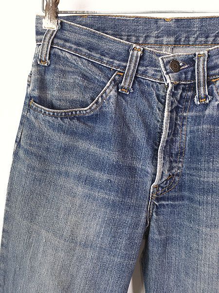古着 70s Levi's 519-0217 ヒゲ 縦落ち ダメージ インディゴ デニム