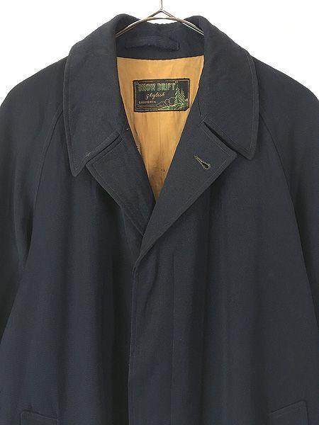 古着 40-50s Snow Drift ブラック ギャバジン ウール 比翼 ステン