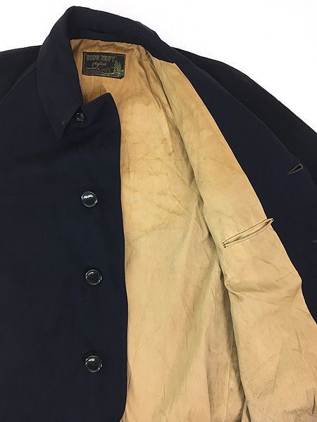 古着 40-50s Snow Drift ブラック ギャバジン ウール 比翼 ステン