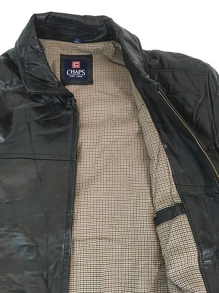 古着 90s CHAPS Ralph Lauren 本革 カウ レザー スウィング トップ