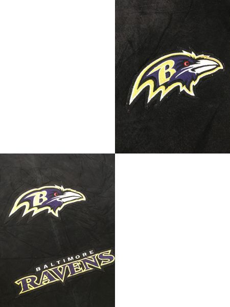 古着 90s NFL Baltimore Ravens レイブンズ 本革 スエード レザー
