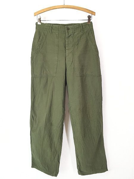 古着 60 s 米軍 US ARMY 初期 8.5 oz コットンサテン ミリタリー ベイカー パンツ ストレート M ゴールデンサイズ-ミント!!
