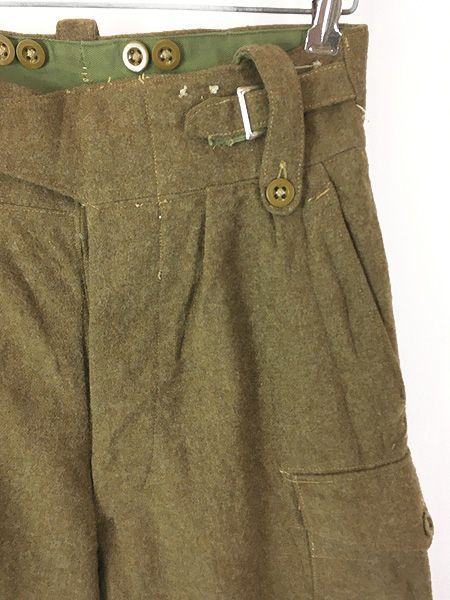 古着 50 s イギリス軍 1949 pattern 片ポケ 5ポケット ミリタリー メルトン ウール グルカ バトルドレス カーゴ パンツ 10
