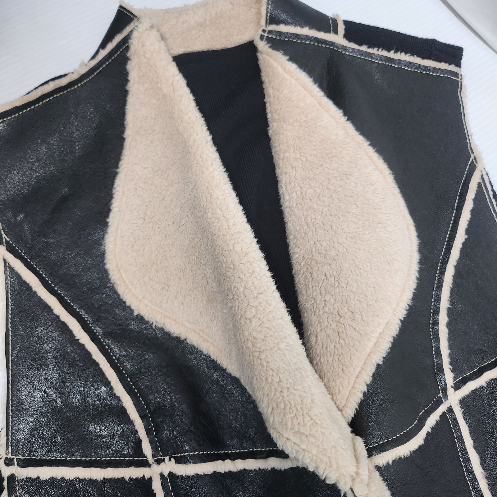 HIROKO BIS 羊革 レザー ムートン ベスト ブラック サイズ15 - メルカリ