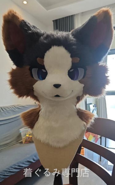 着ぐるみヘッド 犬 茶色 全頭ヘッド ケモノ ファースーツ ぬいぐるみ コスプレ コスチューム kigurumi