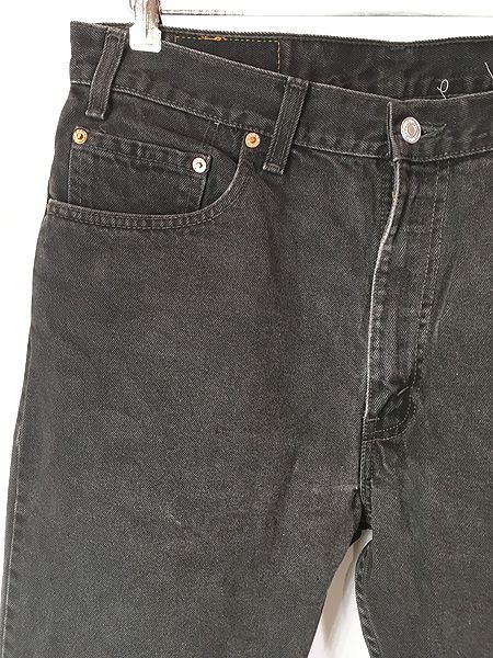 古着 90 s Canada製 Levi 505-0260 サルファ スーパー ブラック デニム パンツ ジーンズ スリム W 35 L 32