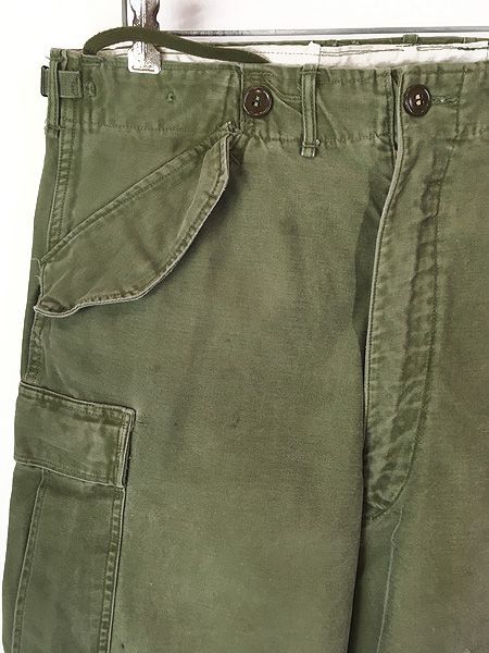 古着 50 s 米軍 US ARMY M-51 ヘビー コットンサテン フィールド カーゴ パンツ リメイク S-R