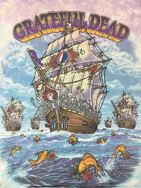 古着 90s Grateful Dead 「Ship of Fools」 スカル ローズ デッドベア
