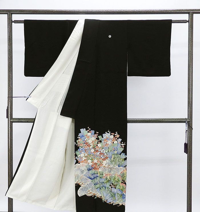 留袖 正絹 加賀友禅 押田正義作 身丈149cm 裄丈63.5cm 九曜に真向い月