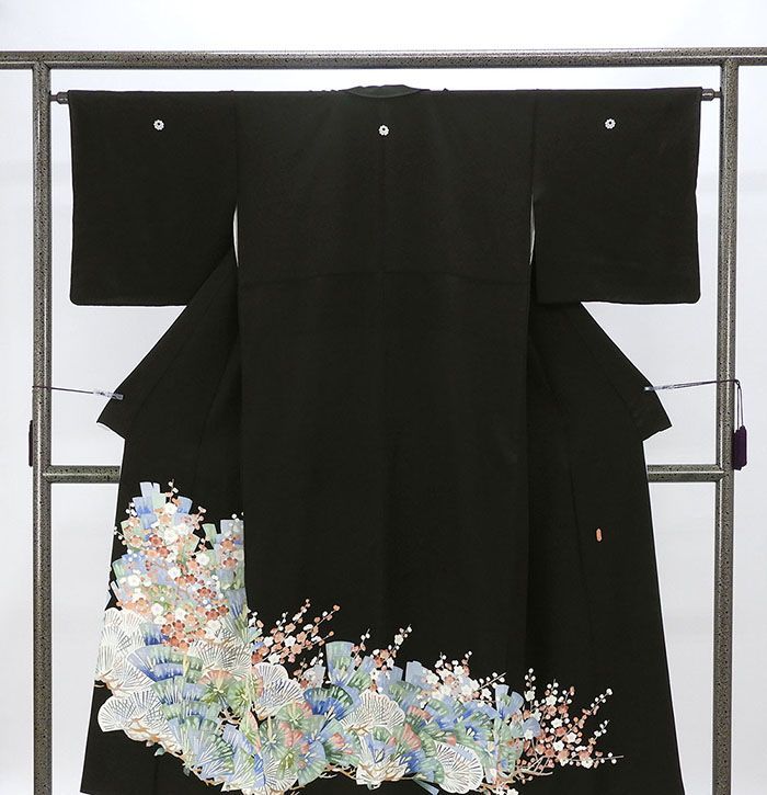 留袖 正絹 加賀友禅 押田正義作 身丈149cm 裄丈63.5cm 九曜に真向い月