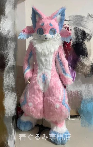着ぐるみ ケモノ体 フルスーツ セット ピンク 猫 全頭ヘッド ファースーツ ぬいぐるみ コスプレ コスチューム