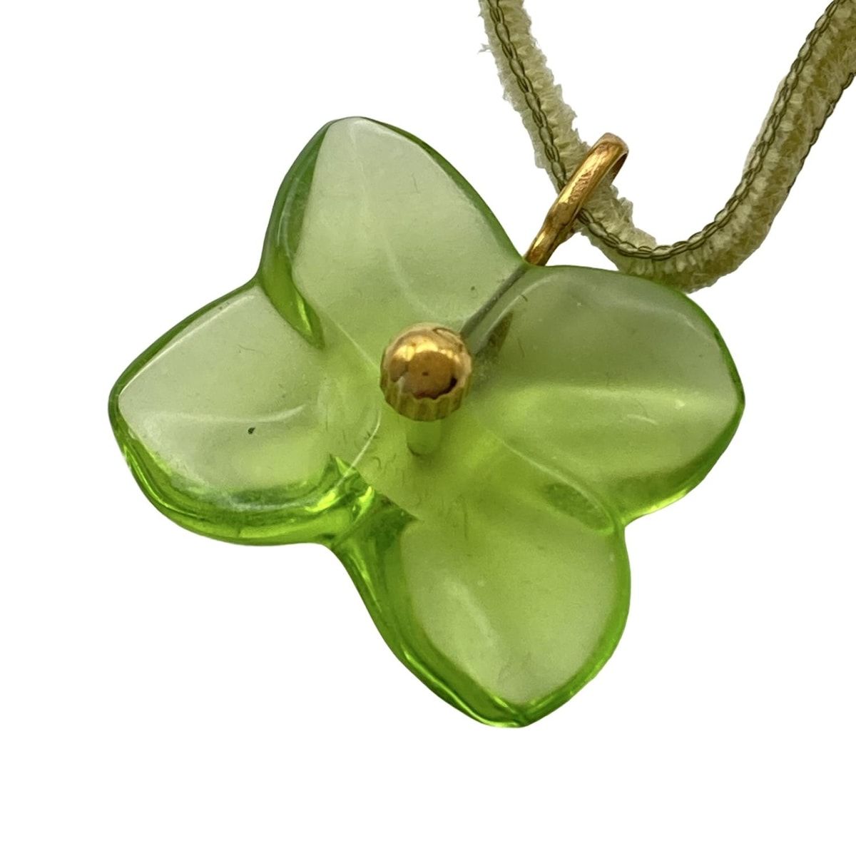 Baccarat バカラ チョーカー - K 18 YG×イエローグリーン フラワー 花