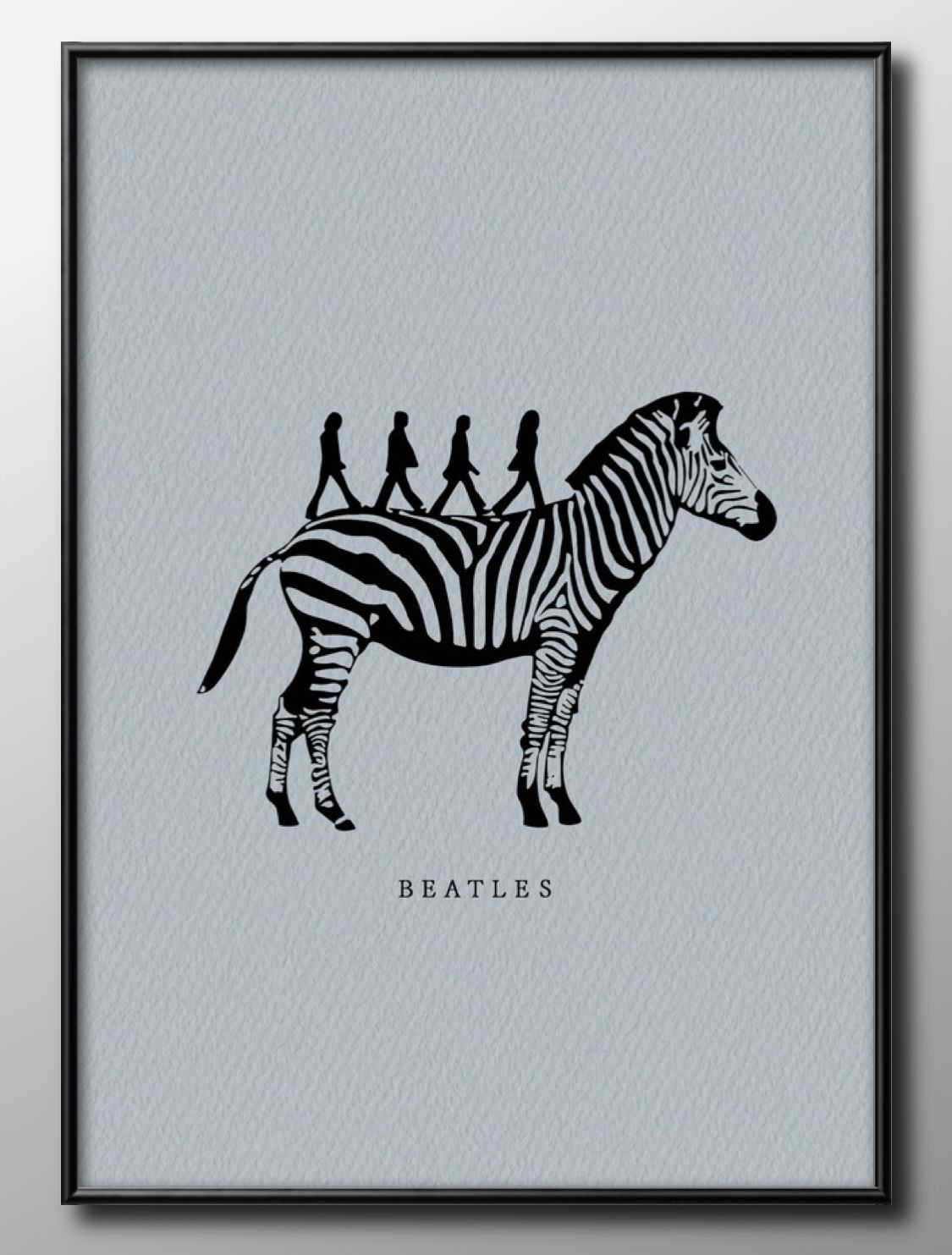 14871ビートルズ アビーロード ゼブラ シマウマ A3 サイズ ポスター