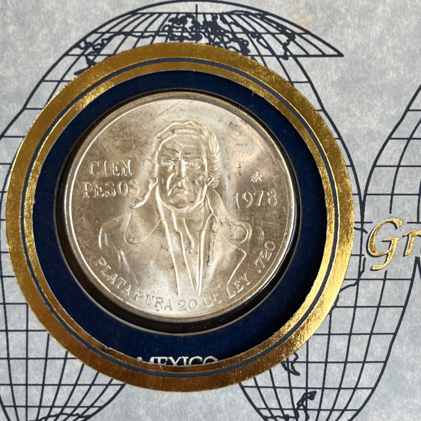 大型銀貨】1978年 メキシコ 100ペソ銀貨 ミゲル・イダルゴ肖像