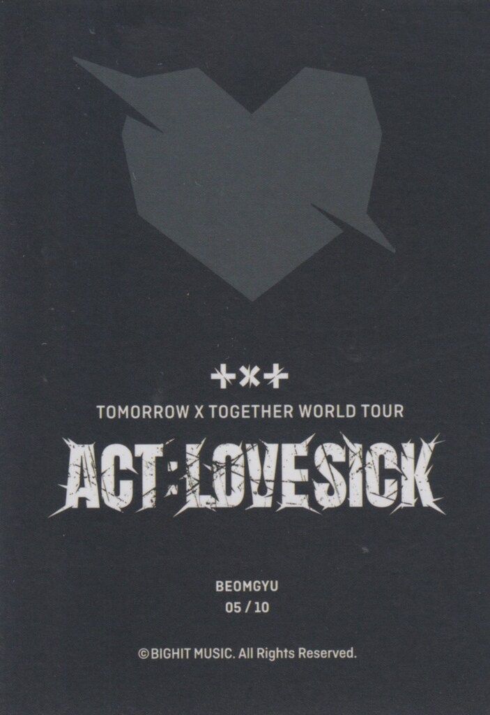 txt ACT LOVESICK フォトカード 新品未開封 TXT ACT:LOVE SICK BEOMGYU ミニフォトカード 5/10 - メルカリ