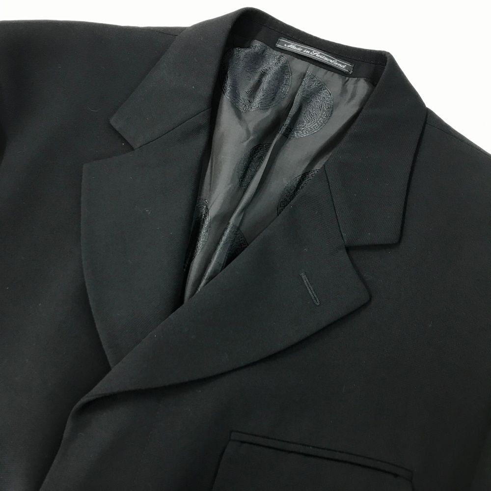 GianniVersace ジャンニ ヴェルサーチ サテン テーラードジャケット ジャンニヴェルサーチGIANNI VERSACE ダブルポケットレザーテーラード