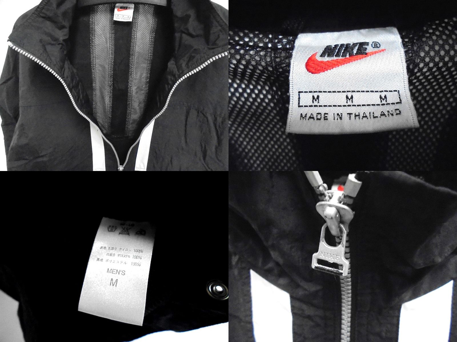 s25g-a814x【中古】NIKE ﾅｲｷ 90's ﾊｰﾌｼﾞｯﾌﾟ ﾅｲﾛﾝｼﾞｬｹｯﾄ ﾌﾟﾙｵｰﾊﾞｰ Mｻｲｽﾞ