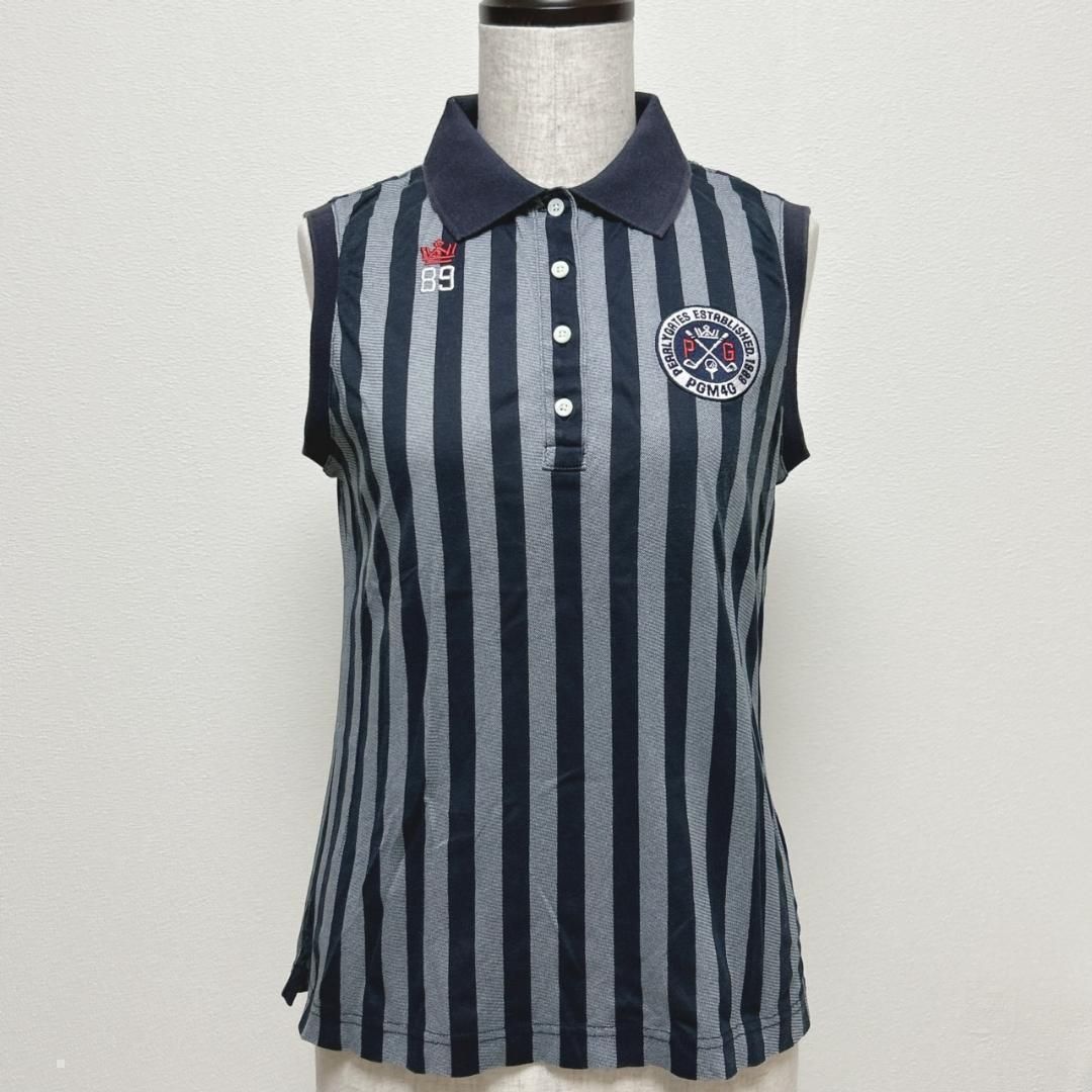 PEARLY GATES ノースリーブポロシャツ ストライプ レディース0 - メルカリ