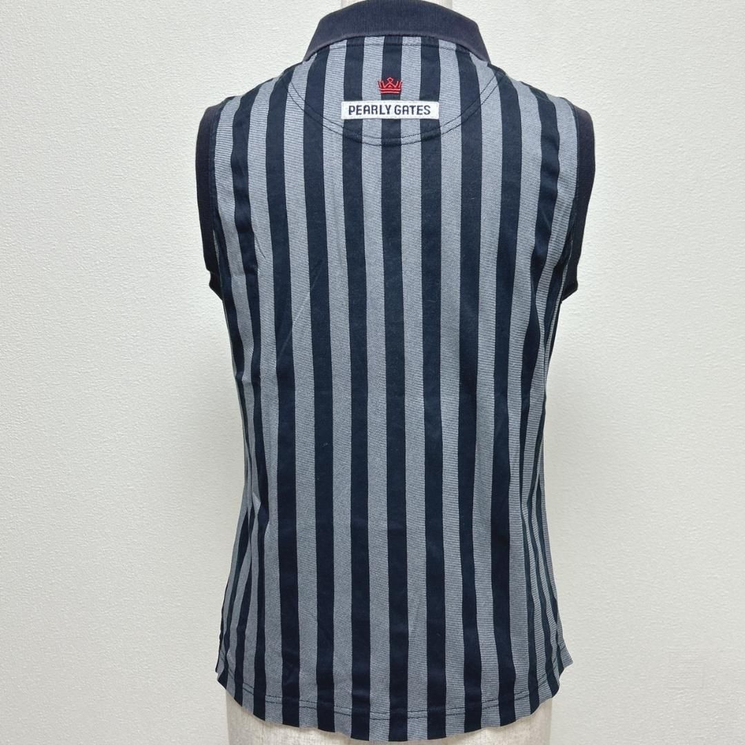 PEARLY GATES ノースリーブポロシャツ ストライプ レディース0 - メルカリ