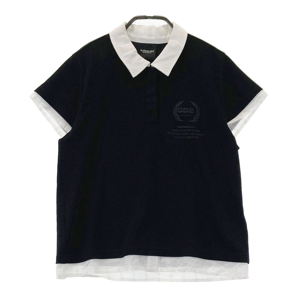 サイズ 36 MARK-LONA マークアンドロナ 半袖ポロシャツ ブラック系 ゴルフウェア レディース ストスト