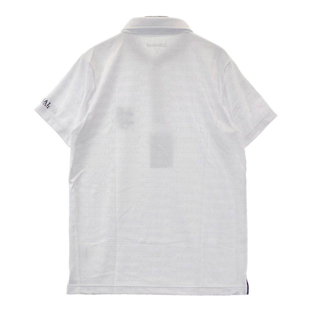 サイズ M ADMIRAL アドミラル モデル 半袖ポロシャツ 総柄 ホワイト系 ゴルフウェア メンズ ストスト