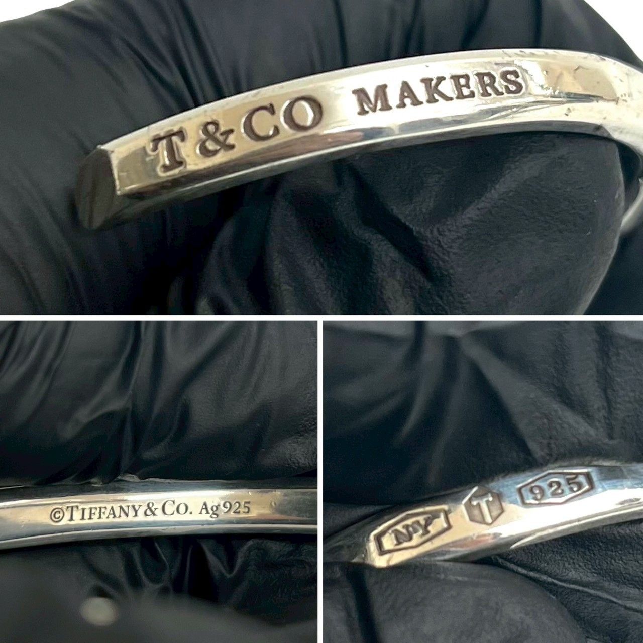 極 美品 TIFFANY&Co. ティファニー メイカーズ ナロー カフ バングル