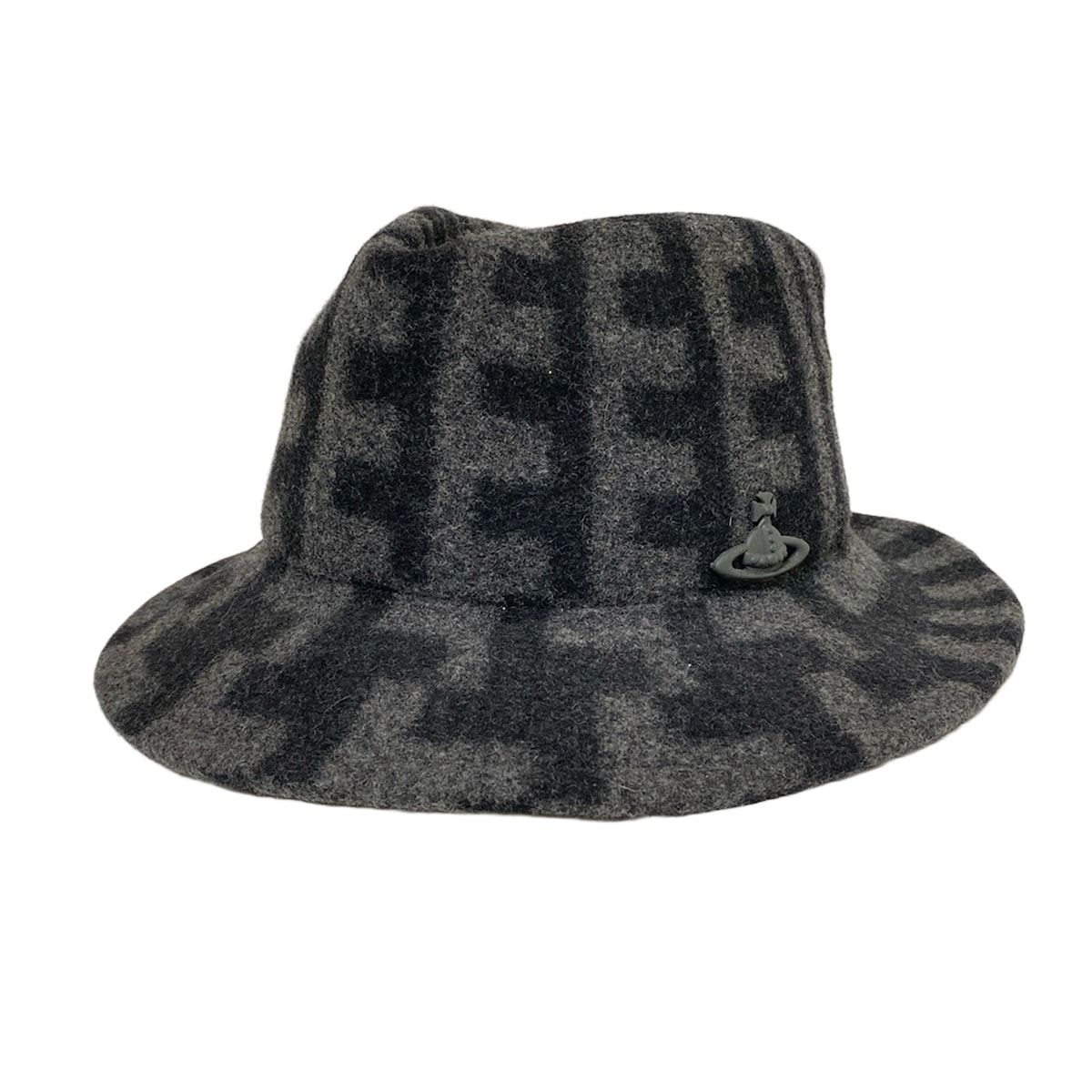 VivienneWestwood ヴィヴィアンウエストウッド ハット S〜M 黒 グレー ウール