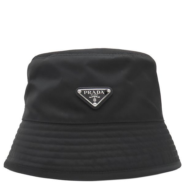 プラダ PRADA ハット Re-Nylon バケットハット ナイロン NERO×アクア M 黒 三角ロゴプレート 帽子 2 HC 137 保存袋