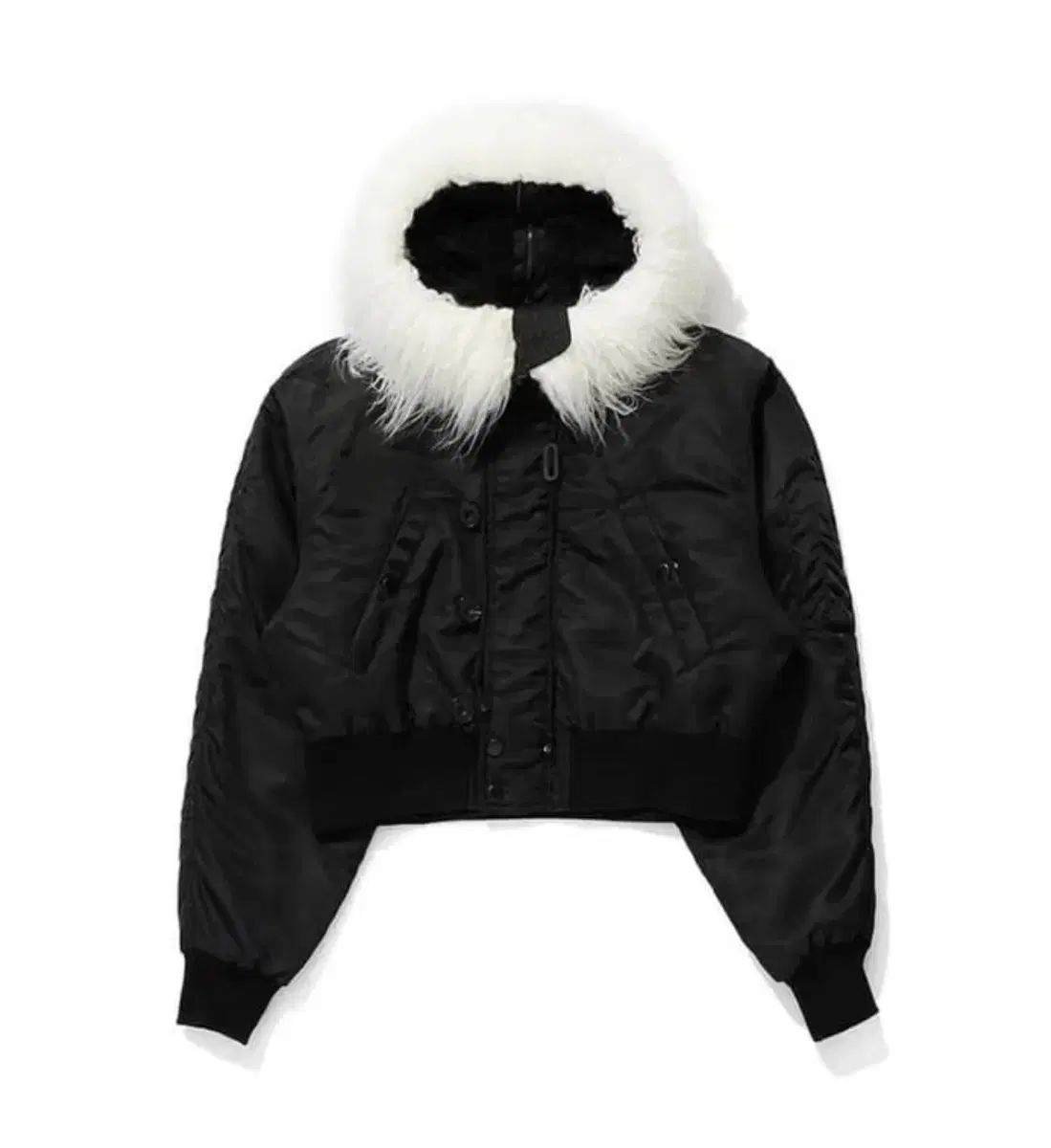 オープンワイワイ faux fur zipper hood ma-1 - メルカリ
