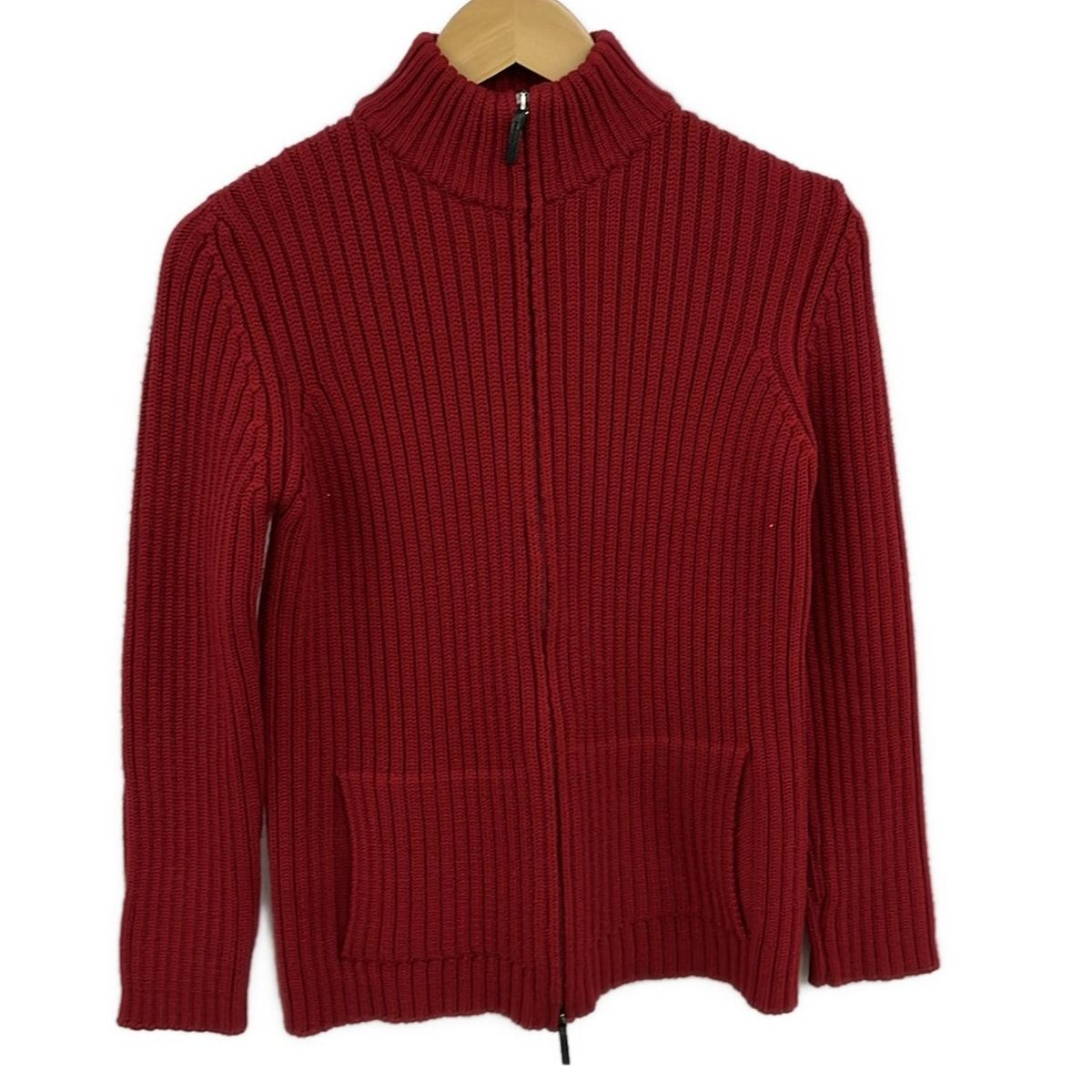 Max MaraWEEKEND マックスマーラウィークエンド ブルゾン サイズS レディース レッド 長袖 ニット ジップアップ 秋