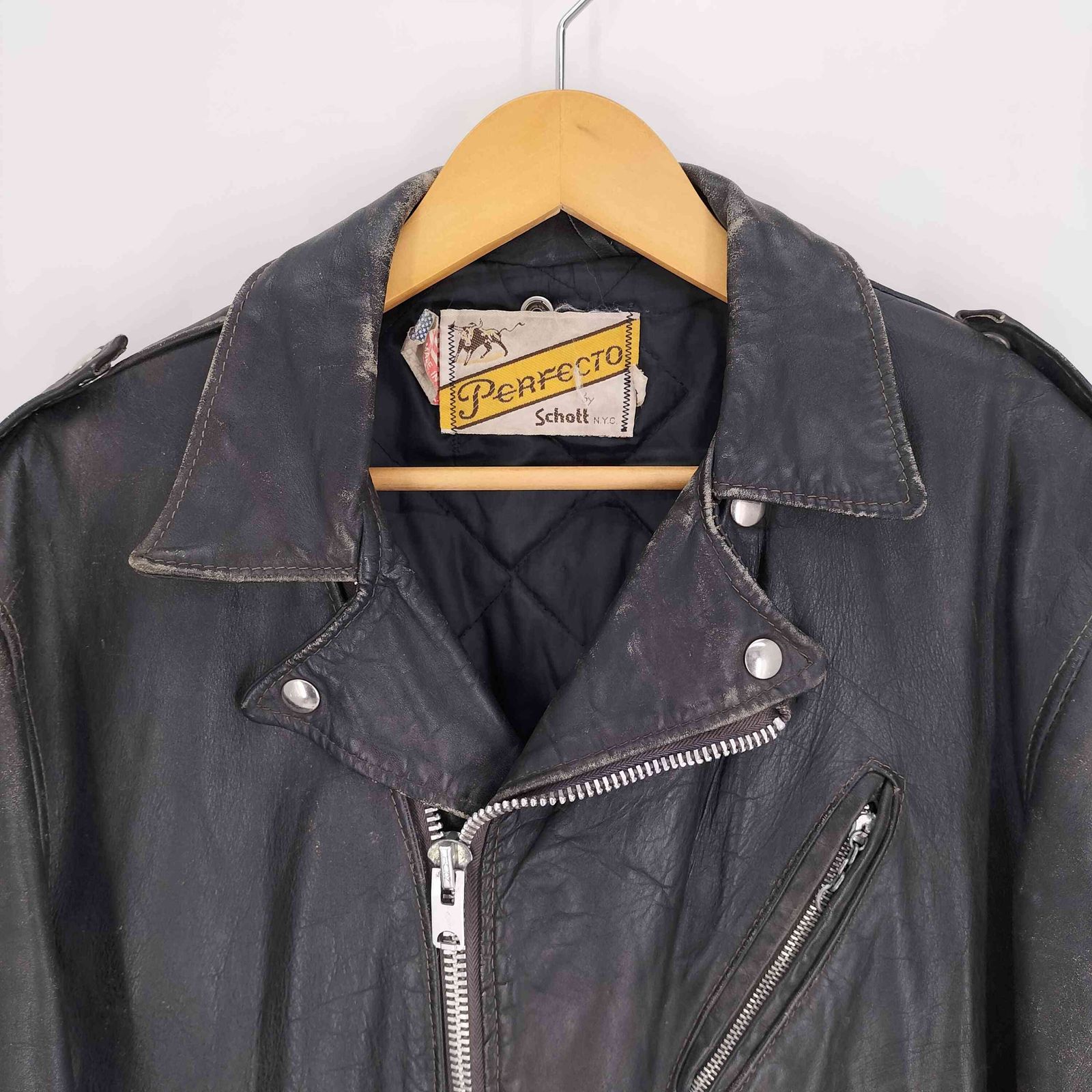 ショット Schott 70S 牛タグ後期 USA製 デカTALONジップ ルティング