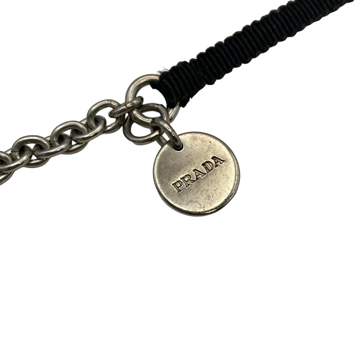 プラダ レザーネックレス PRADA プラダ ネックレス - レザー シルバー